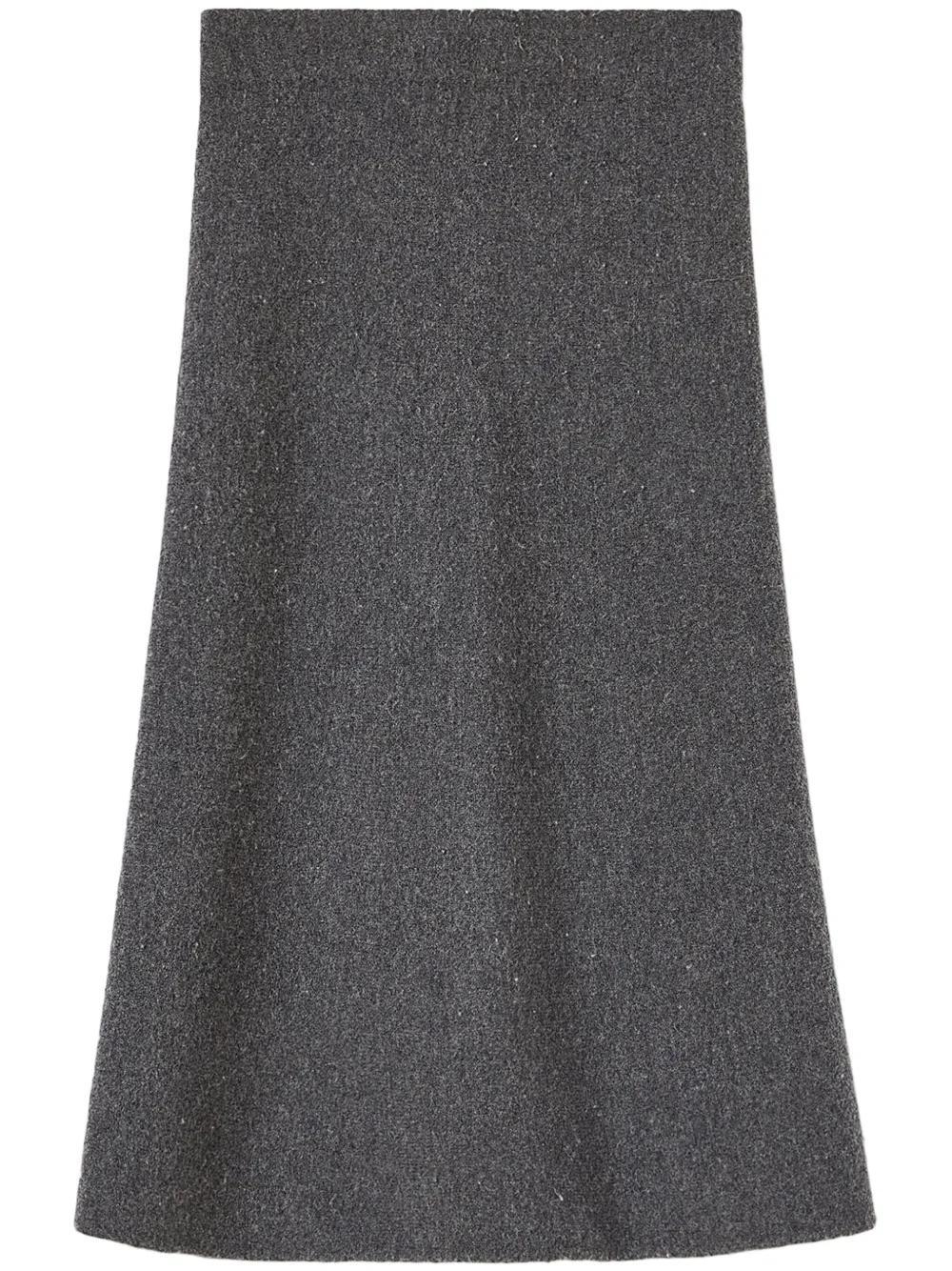 JIL SANDER Wool A-line Midi Skirt In Grau Product Image