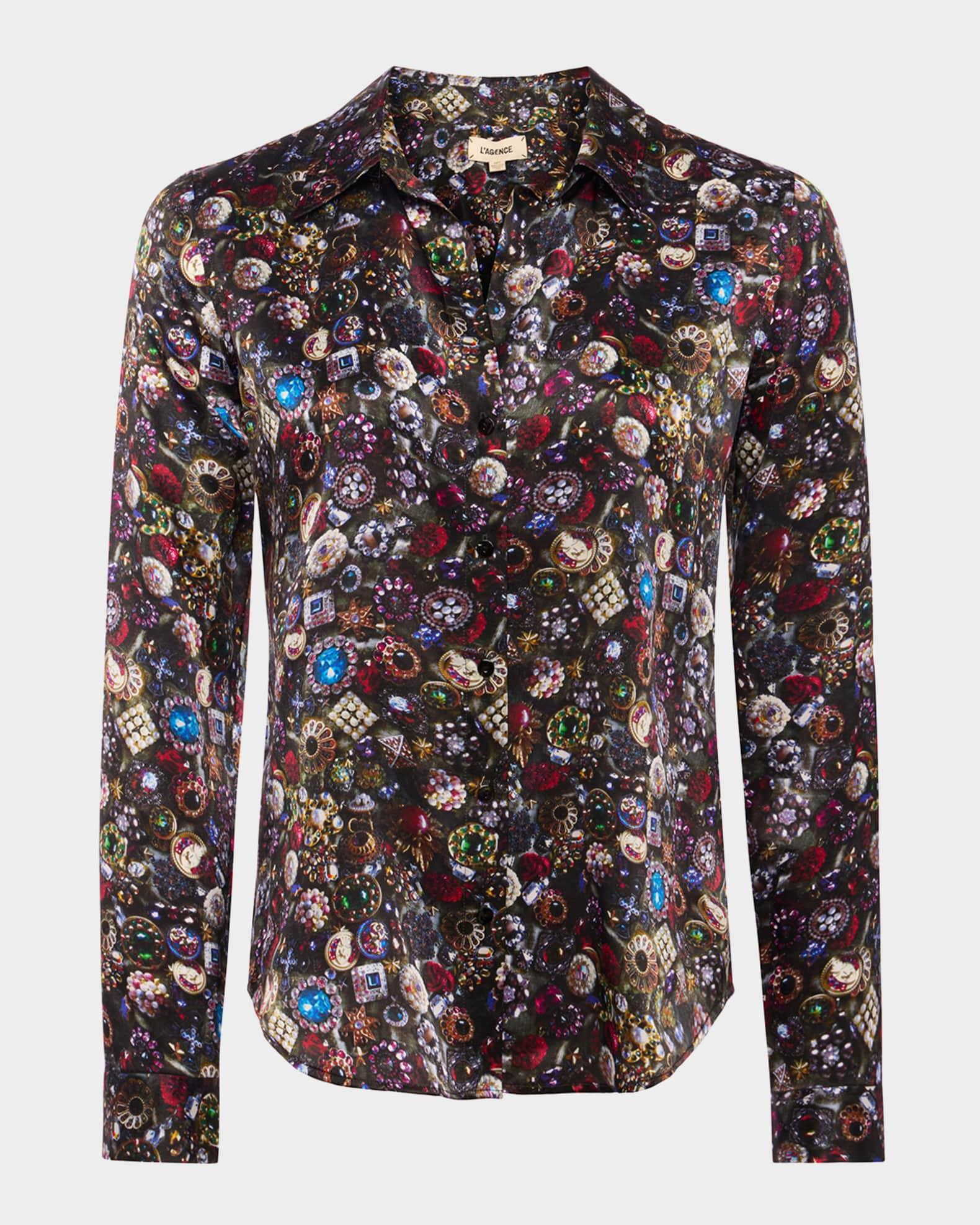 Tyler Multi Vintage Jewel Silk Blouse Product Image