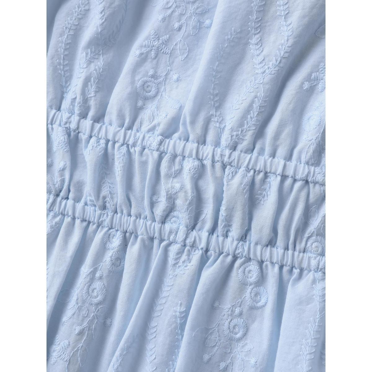 Plus Size Cotton Floral Textured Ruffled Tank Top Women LightBlue Texture Non Elegant Tank Tops Camis BloomChic 14-16/1X Product Image