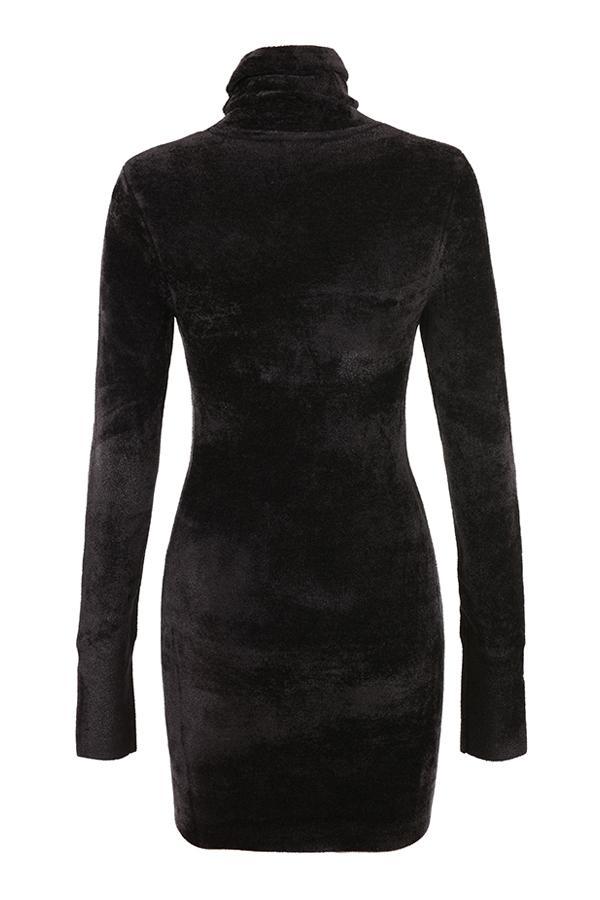 Taya Charcoal Chenille Mini Dress Product Image