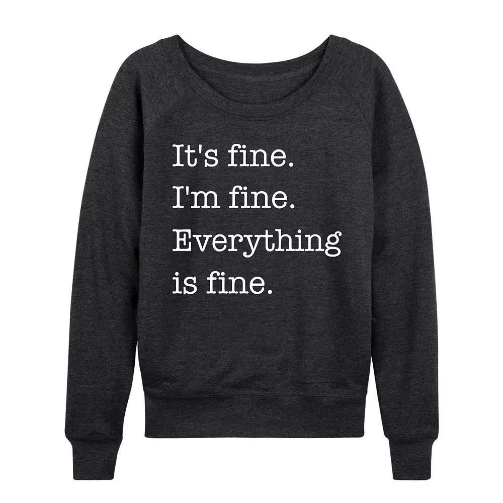 Women's It's Fine I'm Fine French Terry Long Sleeve Tee, Girl's,  Product Image