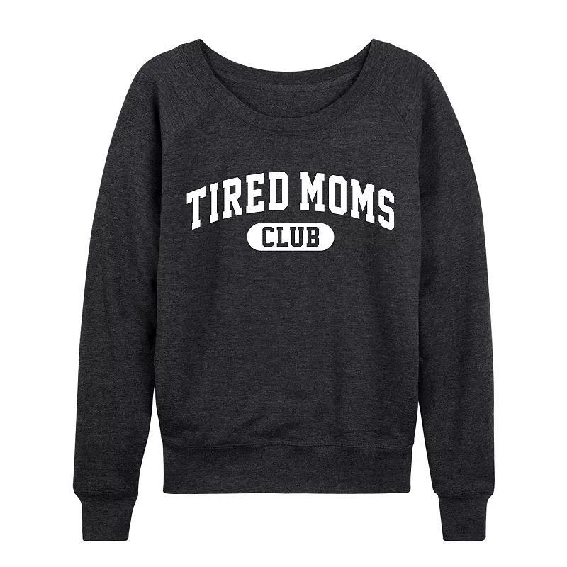 Women's Tired Moms Club French Terry Long Sleeve Tee, Girl's, Size: XL, Heather Grey Product Image