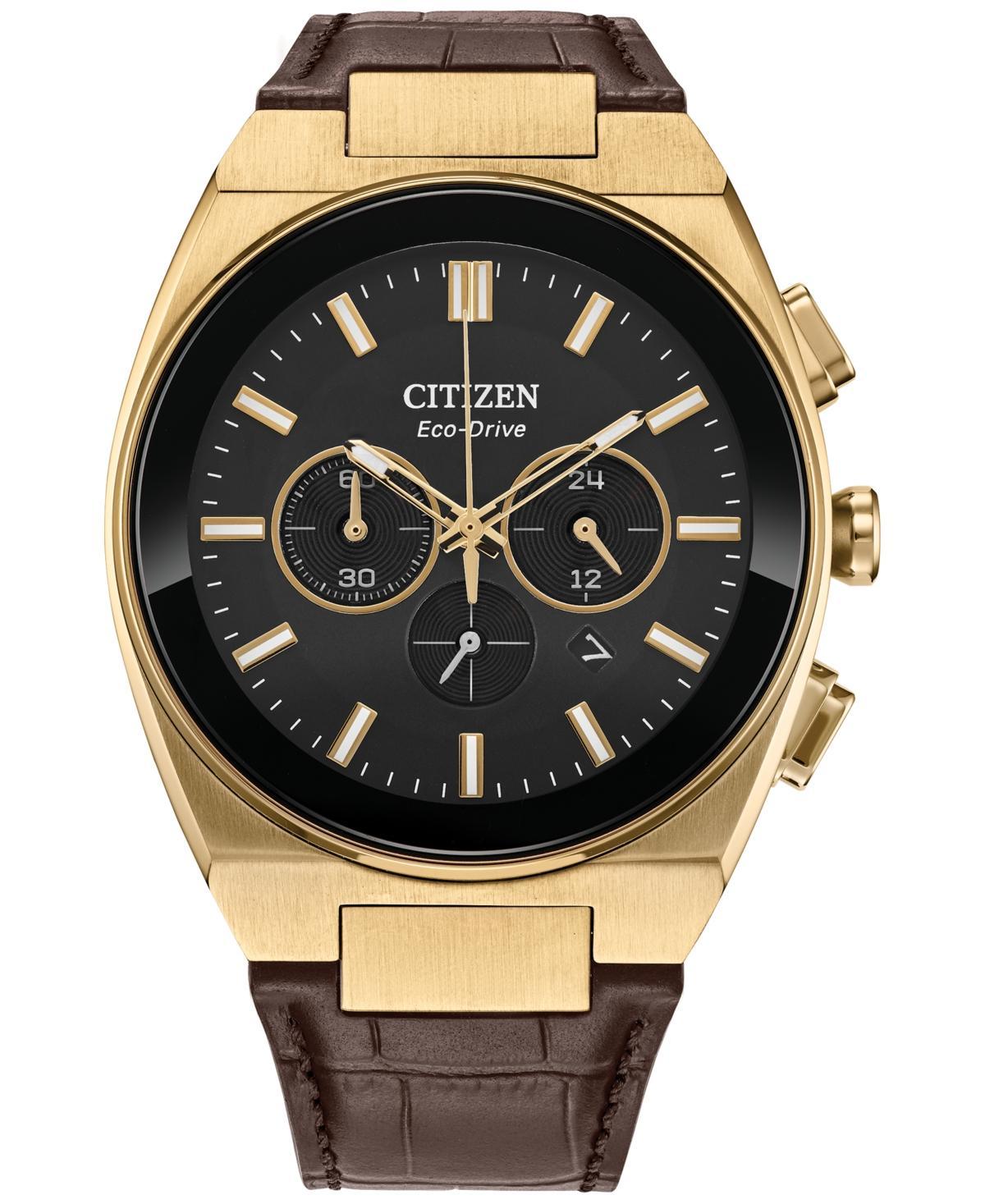 Citizen Mens Axiom Chronograph Brown Leather Strap Watch Product Image