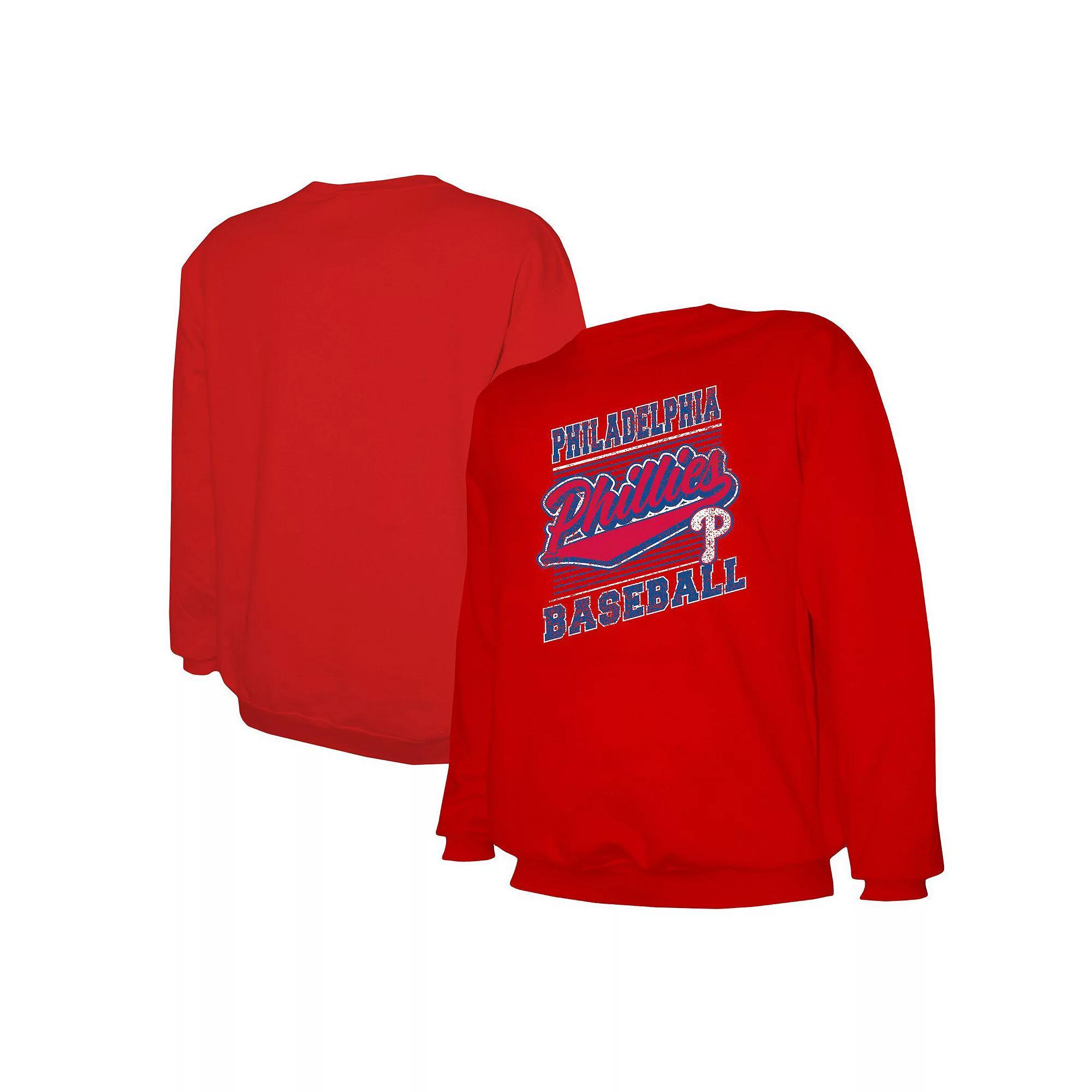 Men's Stitches Red Philadelphia Phillies Pullover Sweatshirt, Size: Medium Product Image