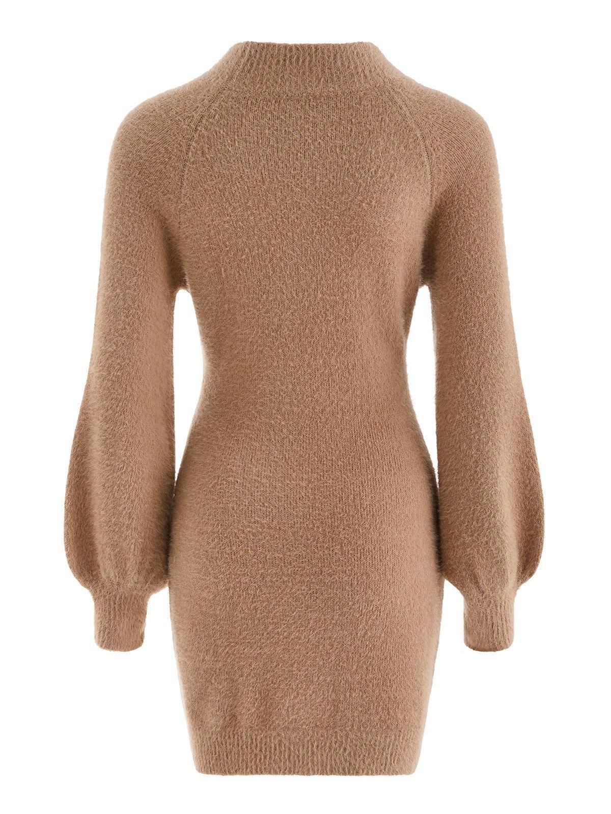 Solid Fuzzy Sweater Dress Product Image