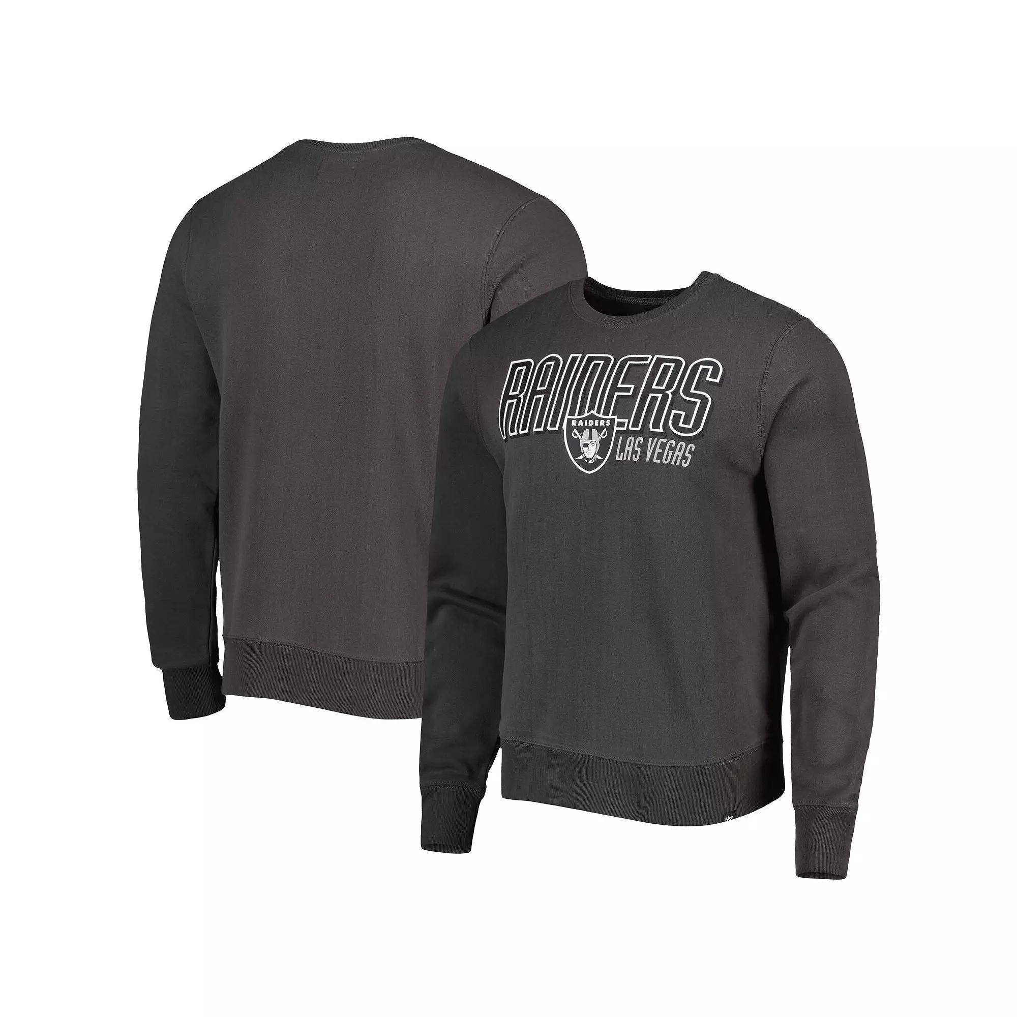 Men's '47 Charcoal Las Vegas Raiders Locked In Headline Pullover Sweatshirt, Size: Large, Lvr Charco Product Image