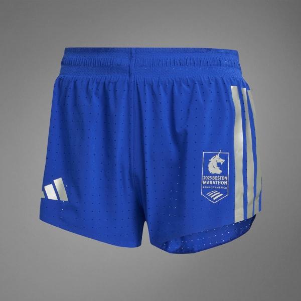 adidas Boston Marathon 2025 Adizero Split Shorts Lucid Blue L 2 Womens Product Image