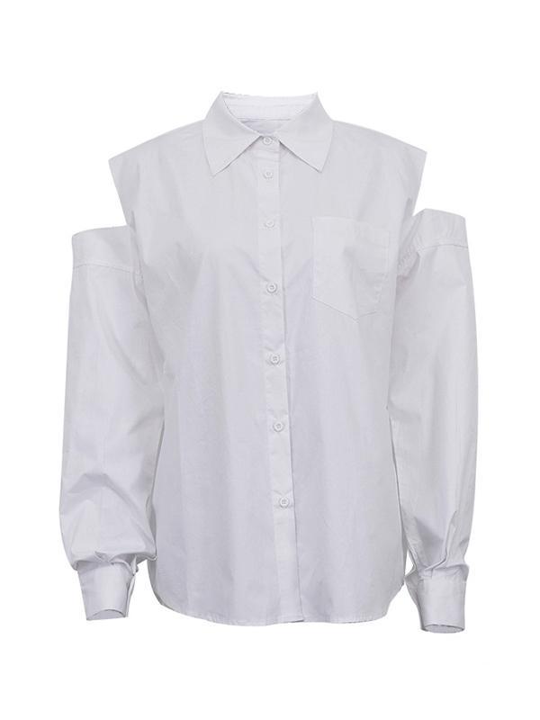 Off Shoulder Loose Long Sleeve Blouse Product Image