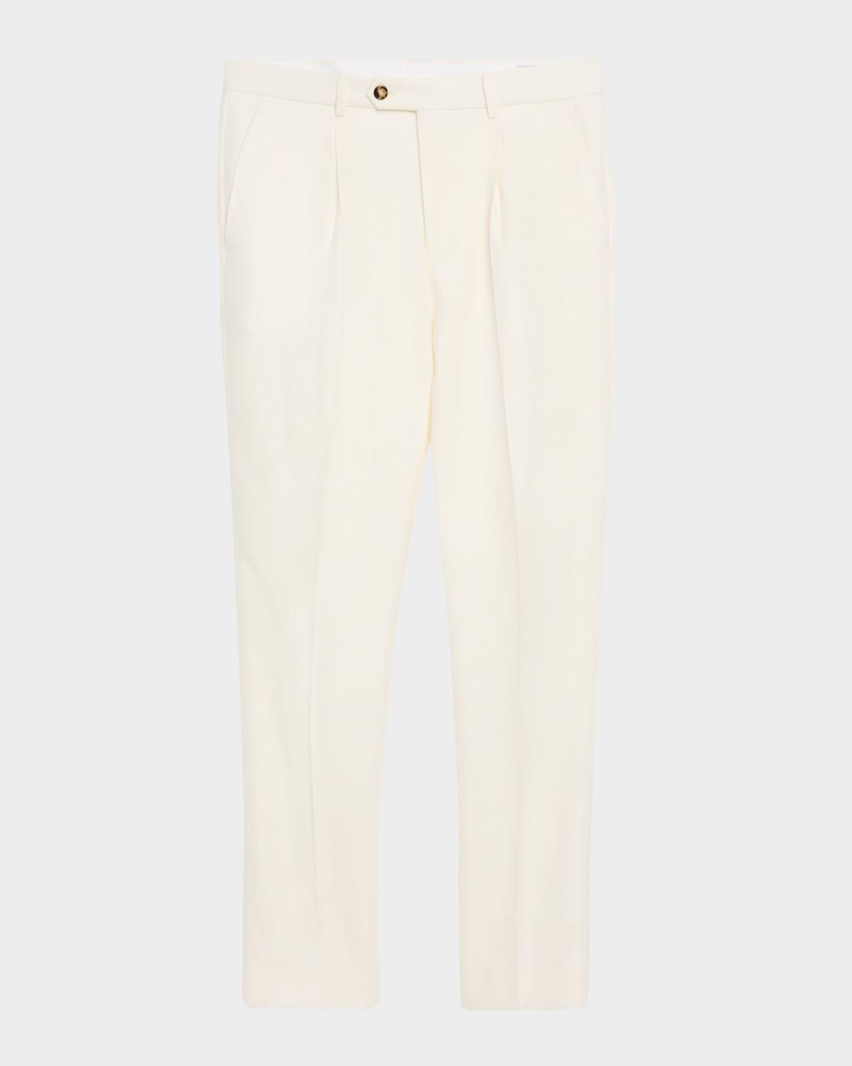 Mens Straight-Fit Pleated Pants Product Image