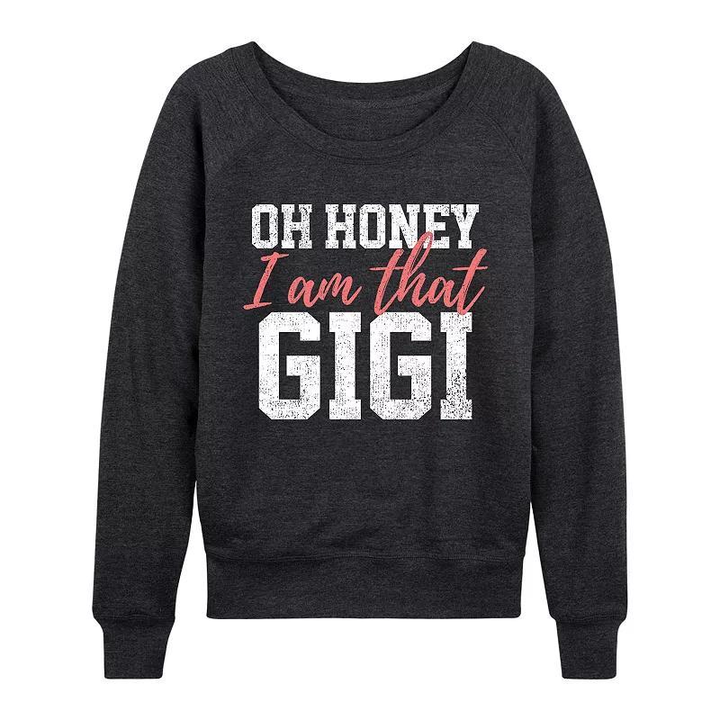 Women's Oh Honey I Am That Gigi French Terry Long Sleeve Tee, Girl's, Size: Small, Heather Grey Product Image