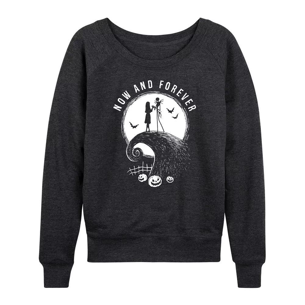 Disney's Nightmare Before Christmas Jack & Sally Women's Now and Forever French Terry Long Sleeve Tee,  Product Image