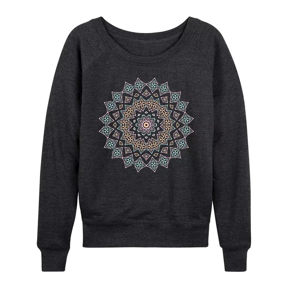 Women's Pastel Mandala French Terry Long Sleeve Tee, Girl's,  Product Image