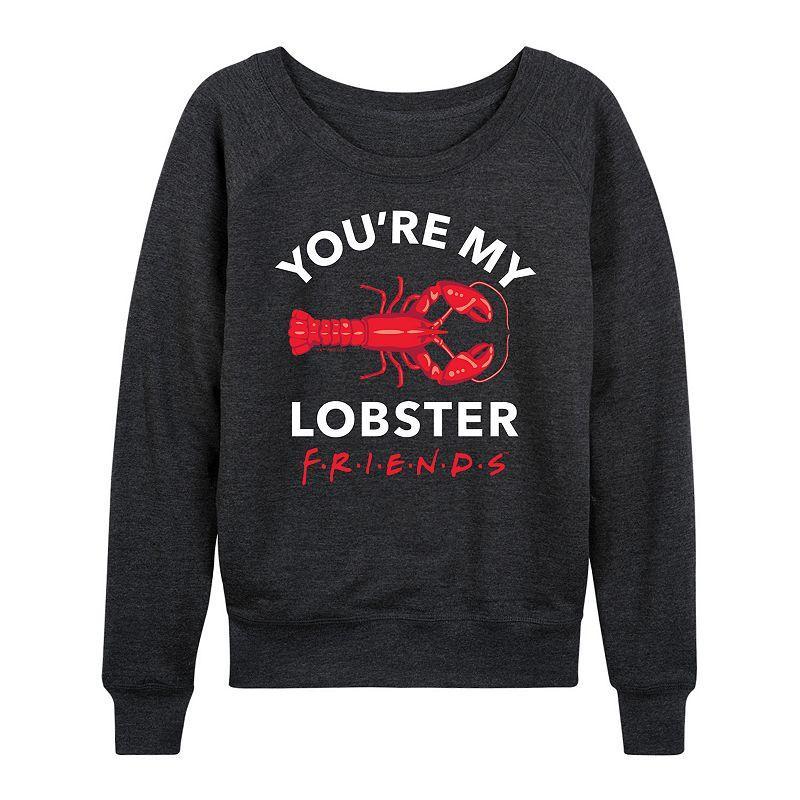 Women's Friends You're My Lobster French Terry Long Sleeve Tee, Size: XXL, Heather Grey Product Image