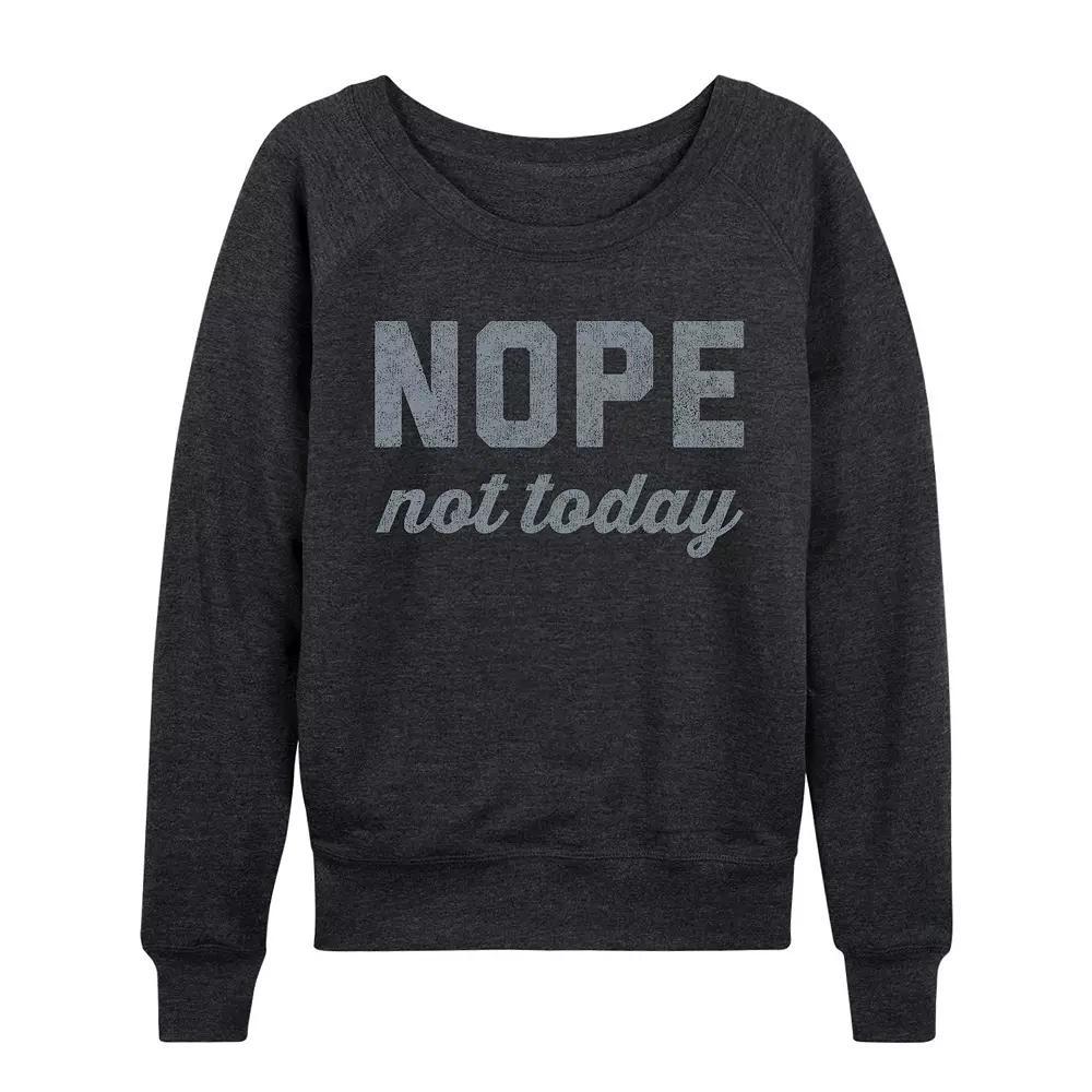 Women's Nope Not Today French Terry Long Sleeve Tee, Girl's, Size: Large, Heather Grey Product Image