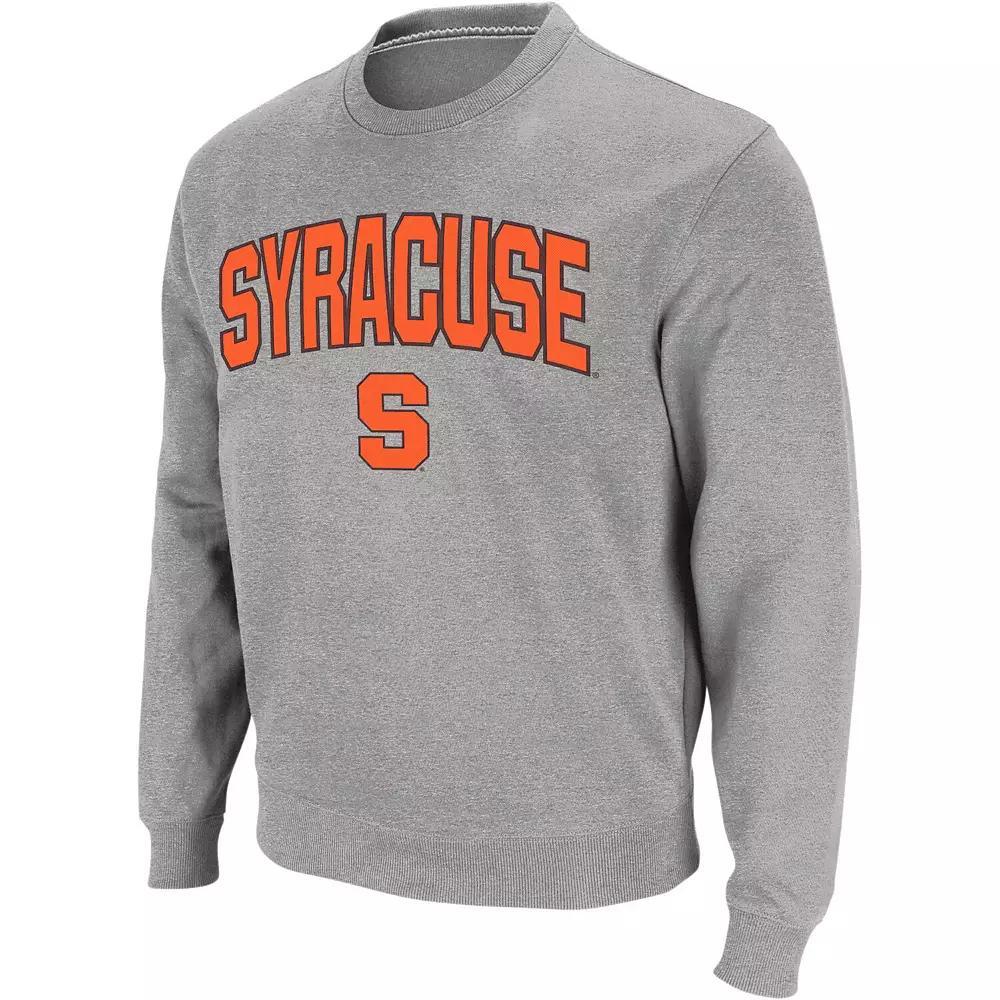 Mens Colosseum Heather Gray Miami Hurricanes Arch & Logo Crew Neck Sweatshirt Product Image