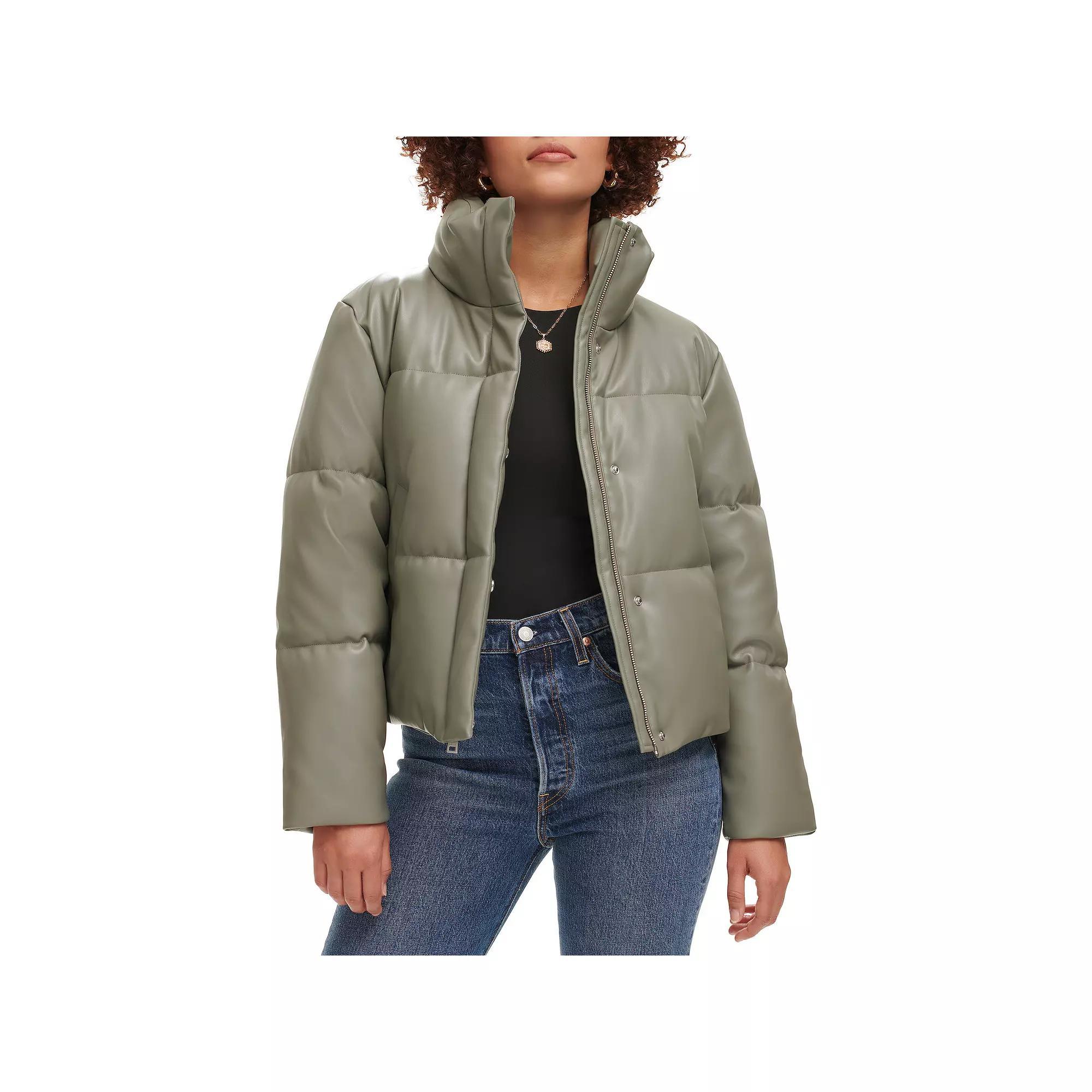 Women's Levi's® Faux-Leather Short Puffer Jacket,  Product Image