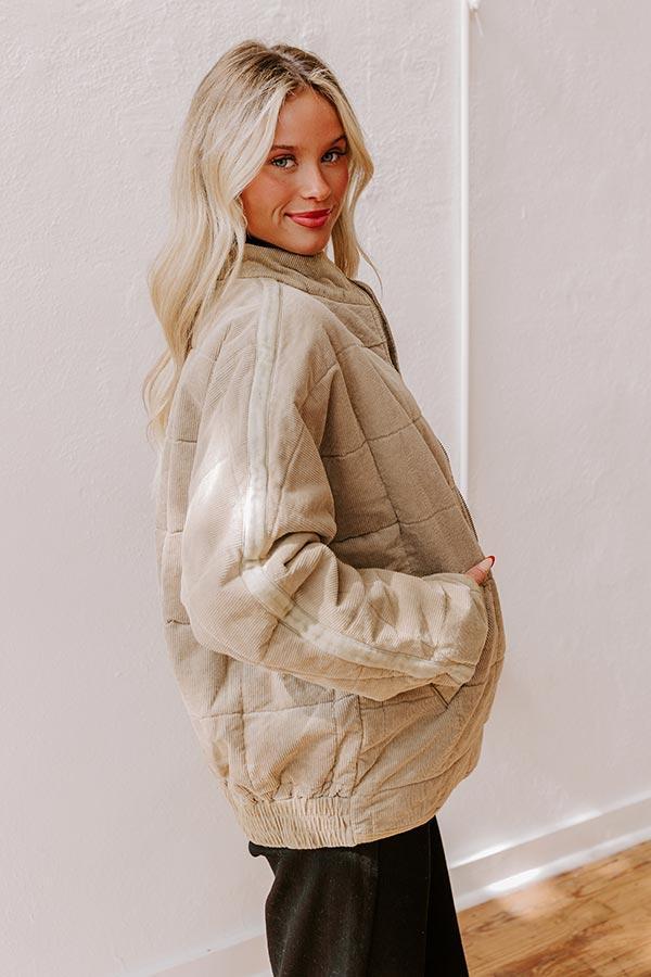 Cozy Moment Corduroy Jacket in Warm Taupe Product Image
