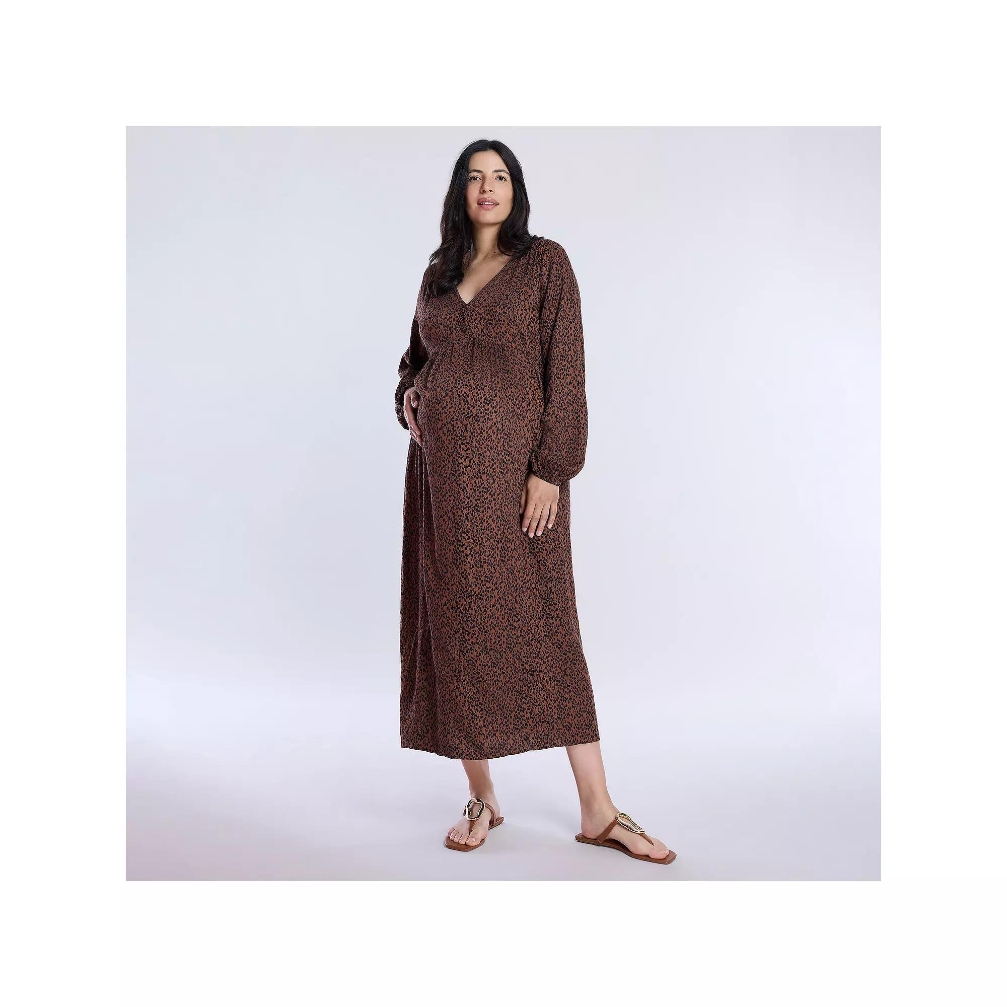 Maternity Motherhood® Button Front Midi Dress, Women's,  Product Image