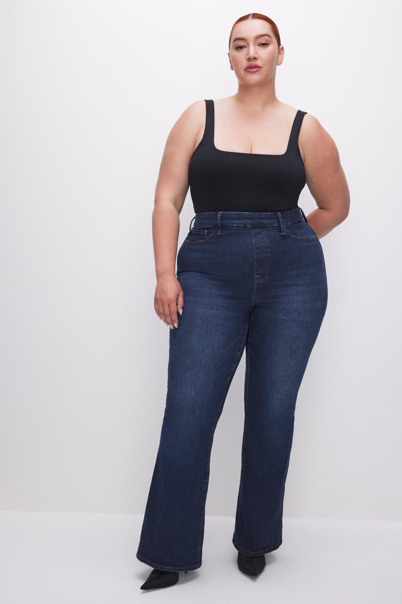 POWER STRETCH PULL-ON FLARE JEANS | INDIGO491 Product Image