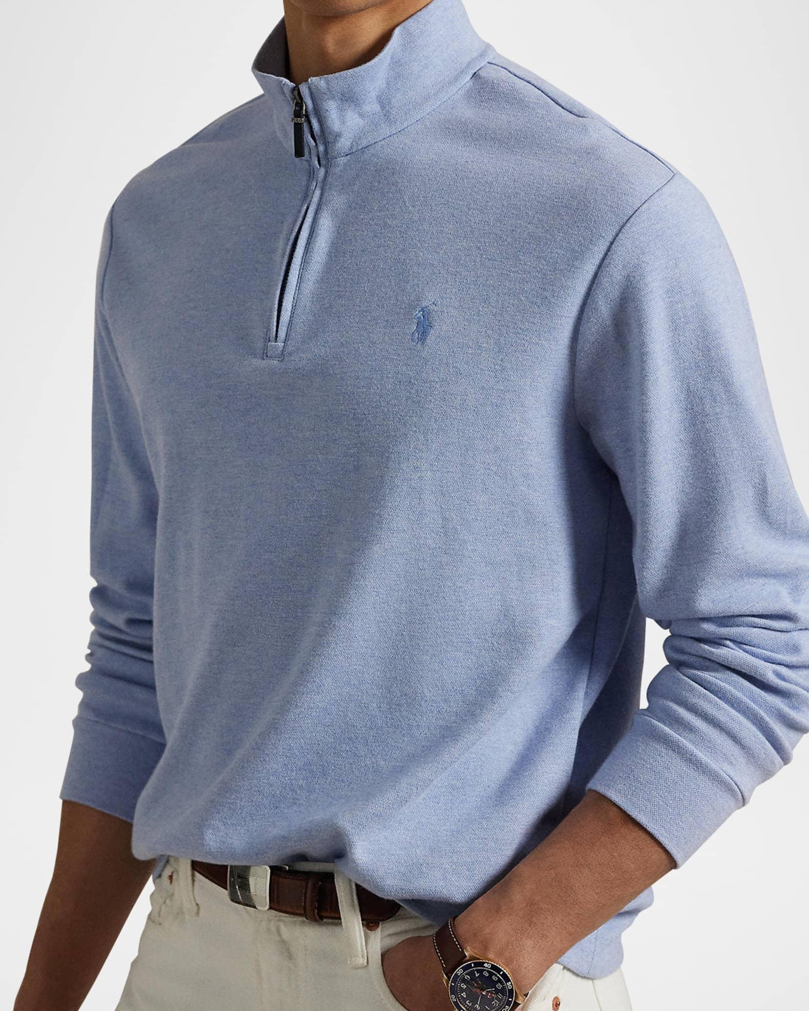 Mens Double-Knit Jacquard Quarter-Zip Sweater Product Image