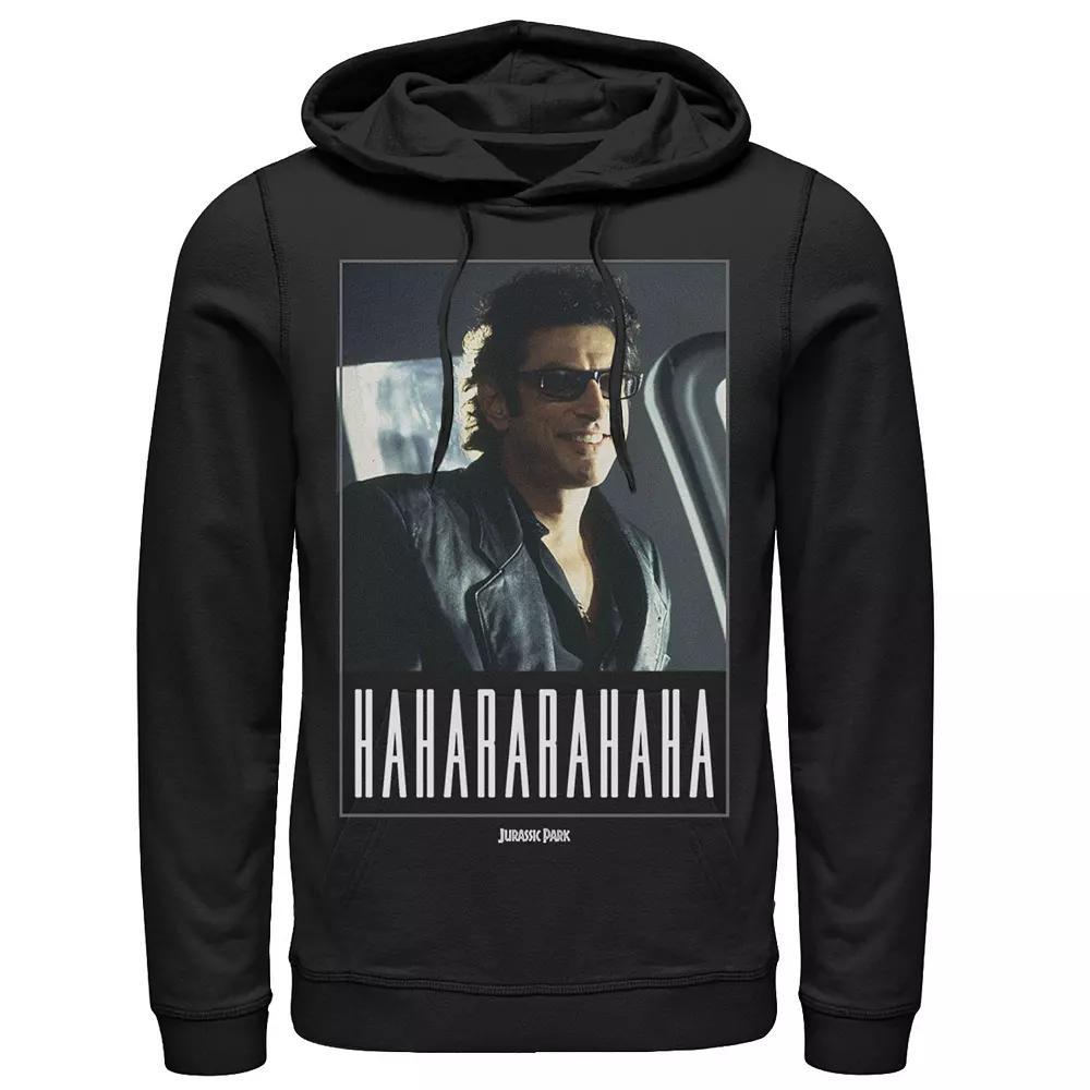 Men's Jurassic Park Ian Malcolm Hahararahaha Hoodie, Size: Large, Grey Heather Product Image