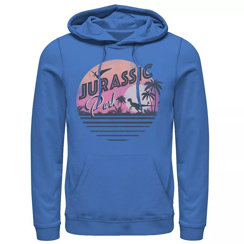 Men's Jurassic Park Pink Gradient Sunset Get Wild Pullover Graphic Hoodie, Size: XL, Royal Product Image