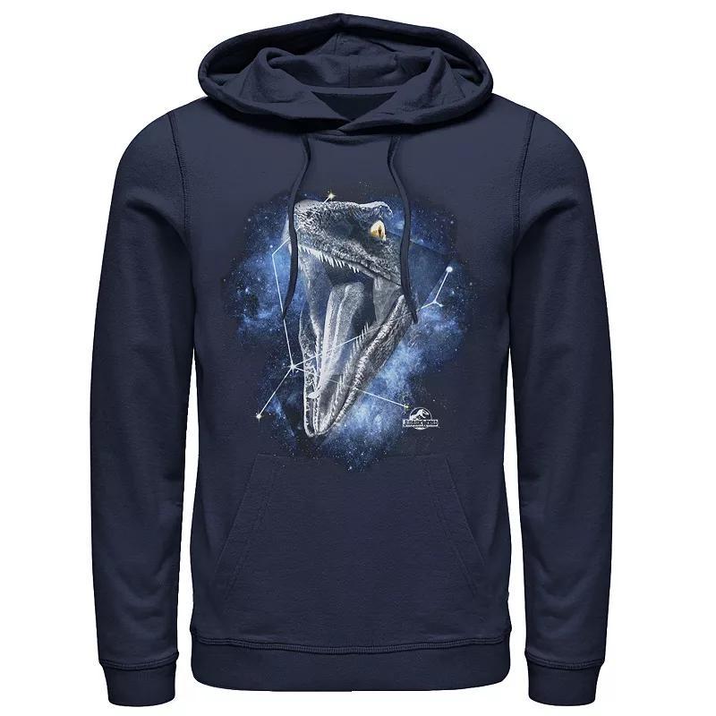 Men's Jurassic World Raptor Roaring Constellation Pullover Graphic Hoodie, Size: XL, Blue Product Image