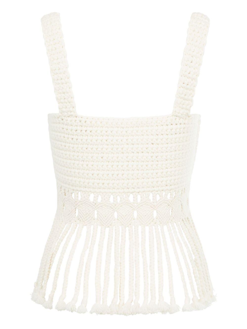 Lilea crocheted fringed top Product Image