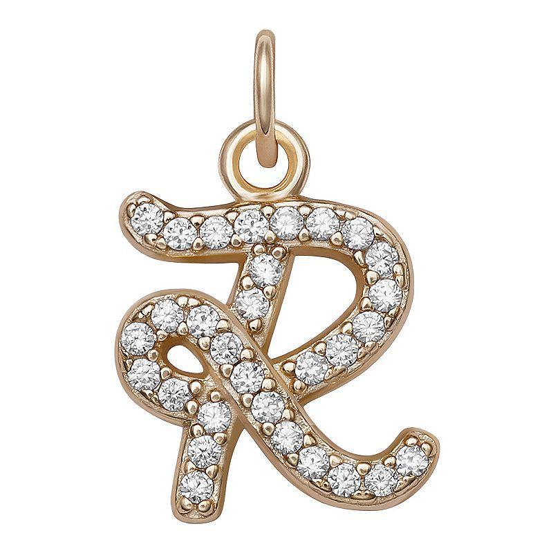 LC Lauren Conrad Sterling Silver Cubic Zirconia Initial Charm, Womens, Sterling Silver X Product Image