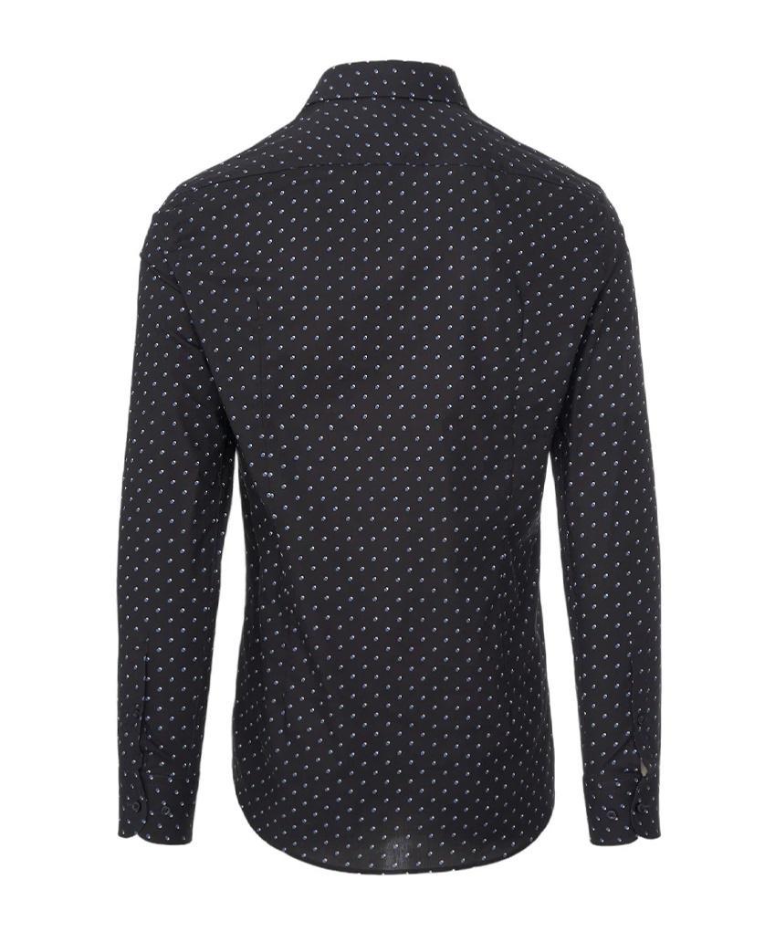 HUGO BOSS Geometric-print Poplin Shirt In Black Product Image