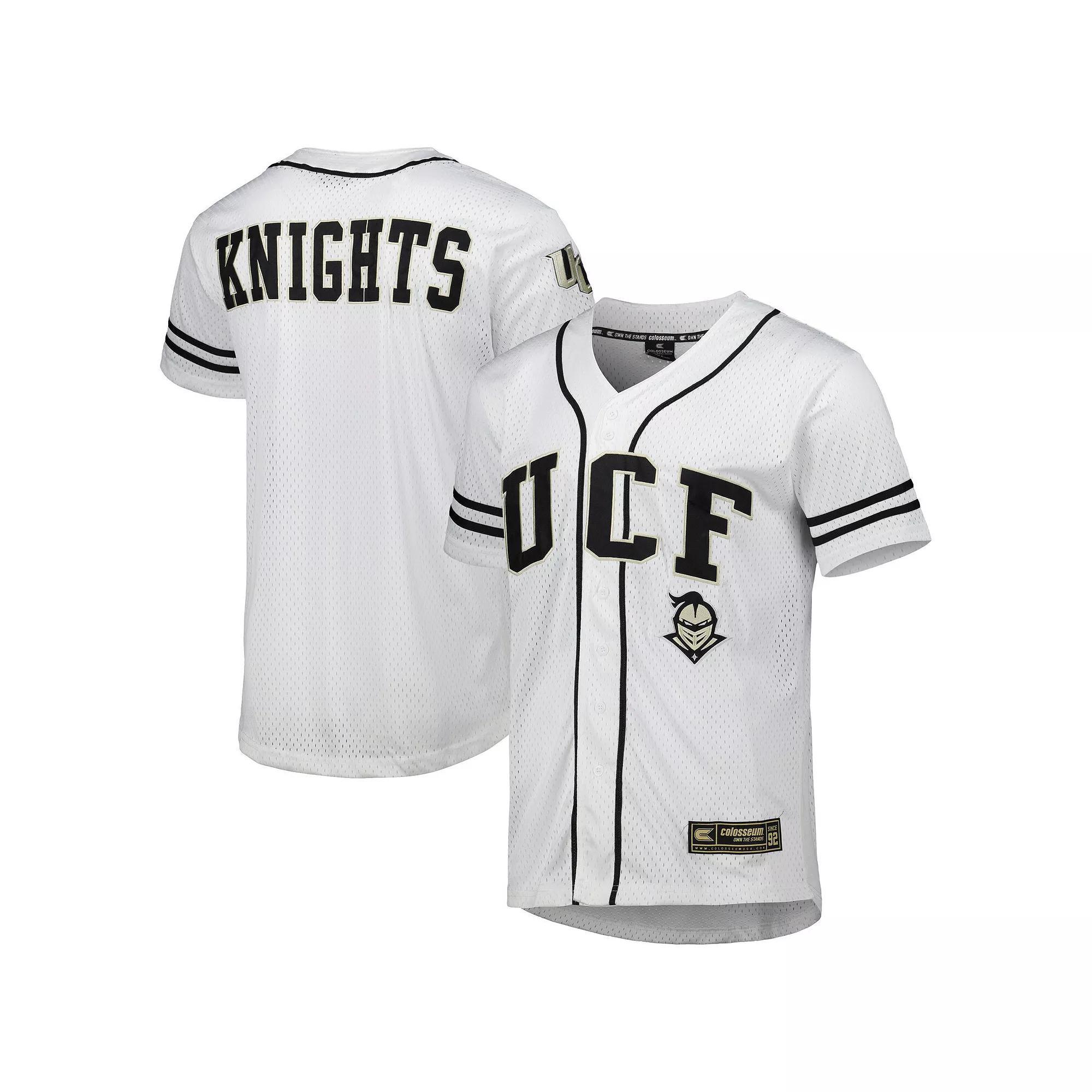 Men's Colosseum White UCF Knights Free Spirited Mesh Button-Up Baseball Jersey, Size: 2XL Product Image