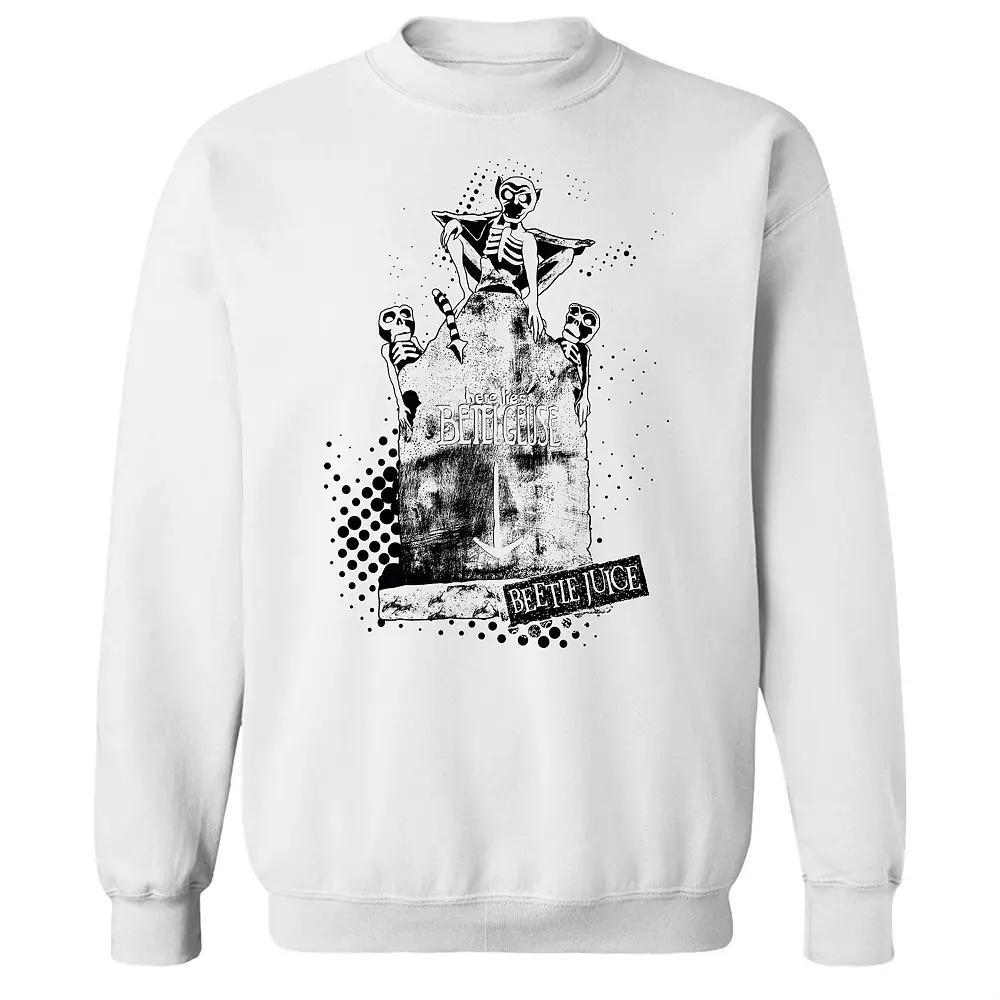 Men's Here Lies Betelgeuse Graphic Crew Sweatshirt, Size: XXL, White Product Image