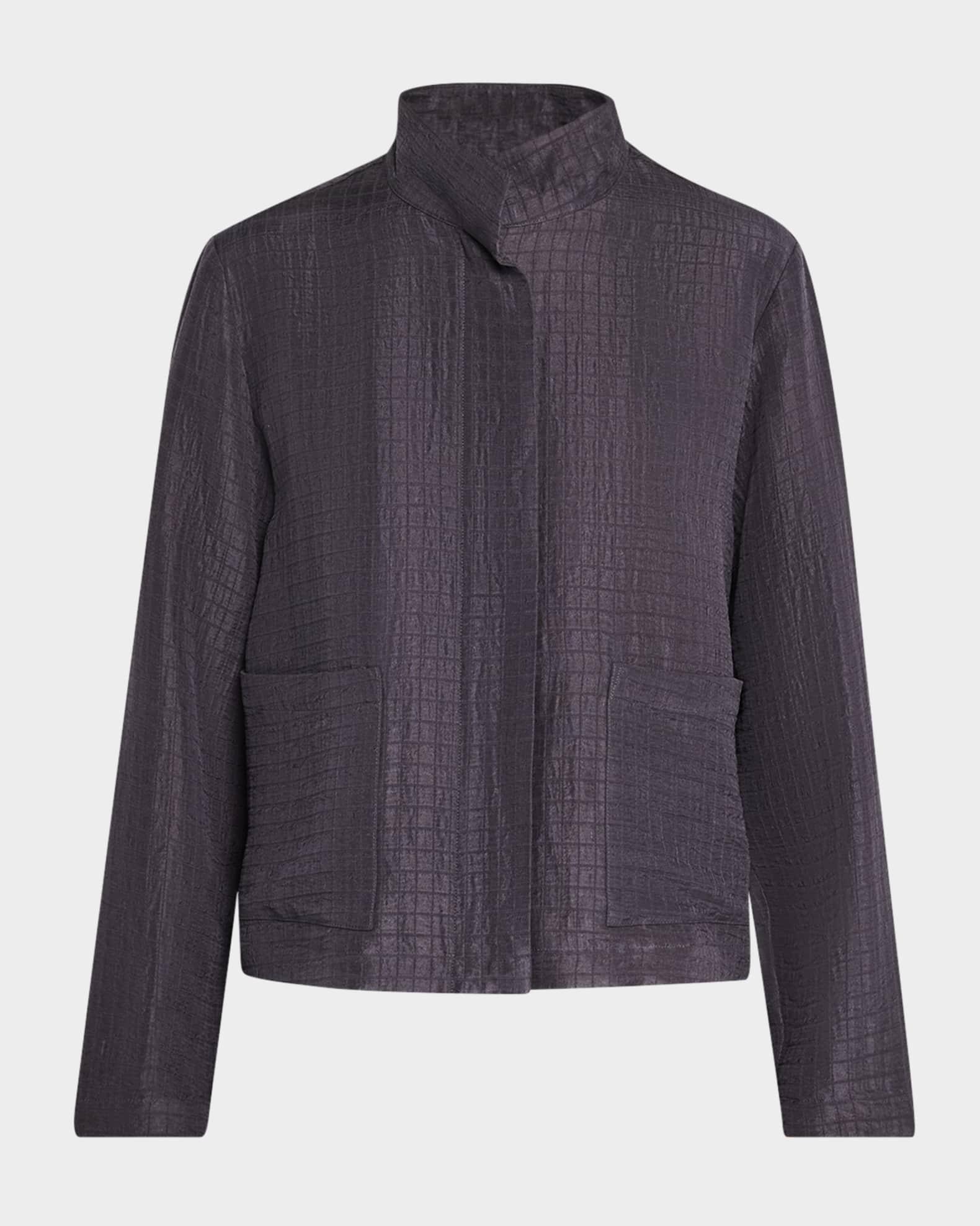 Stand-Collar Textured Jacket Product Image