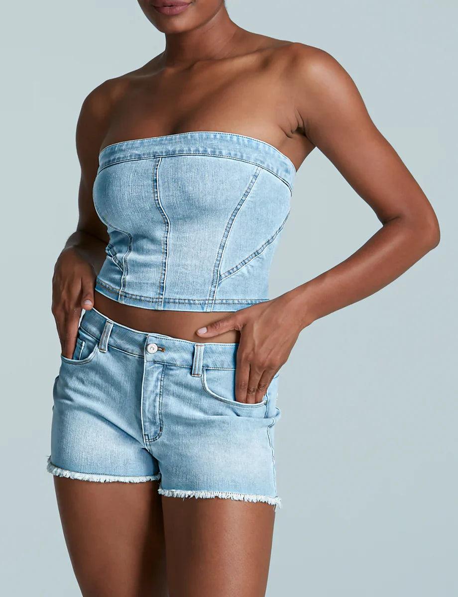 Do It All Denim Tube Top Product Image