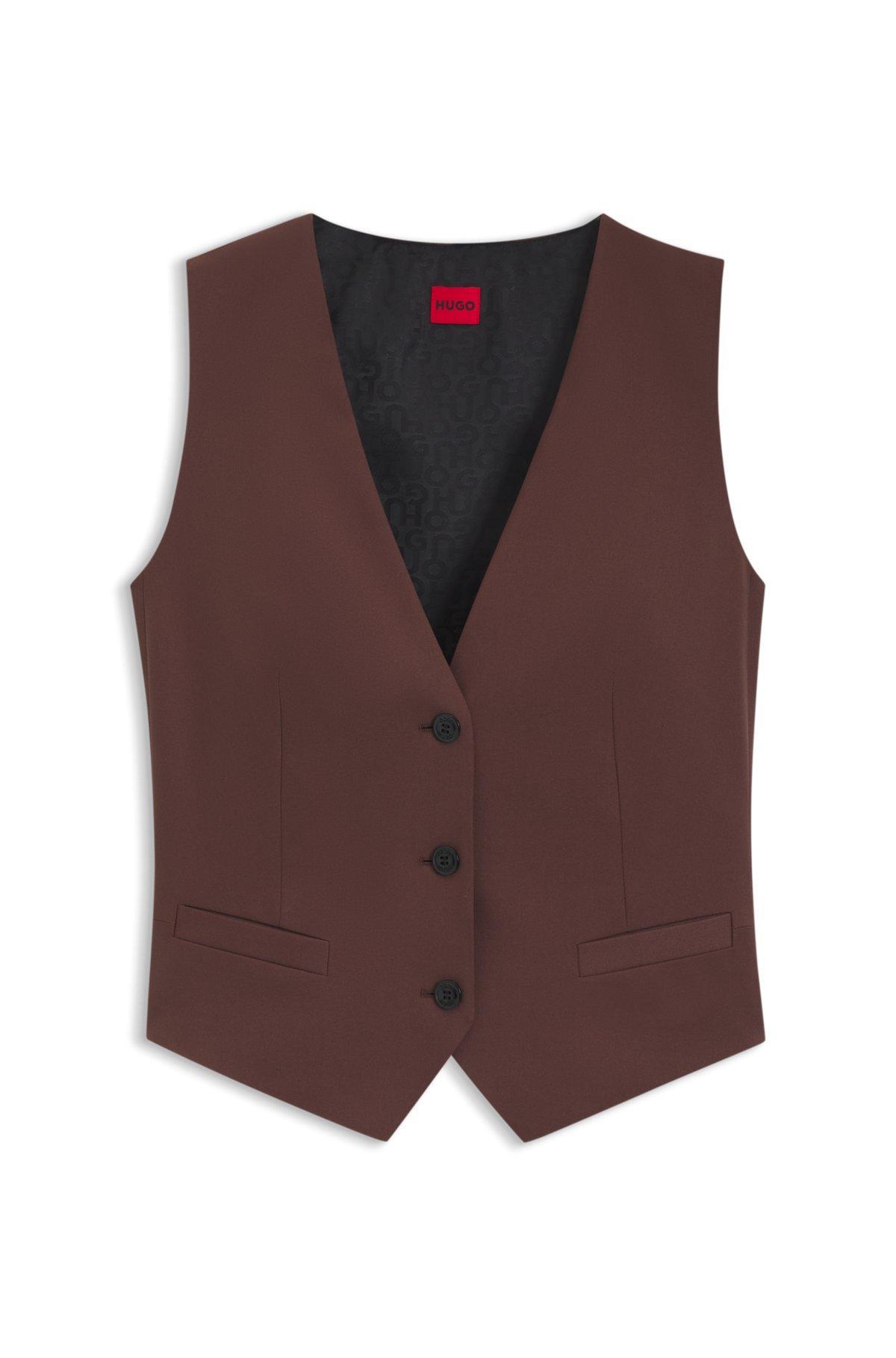 Regular-fit waistcoat in stretch fabric Product Image