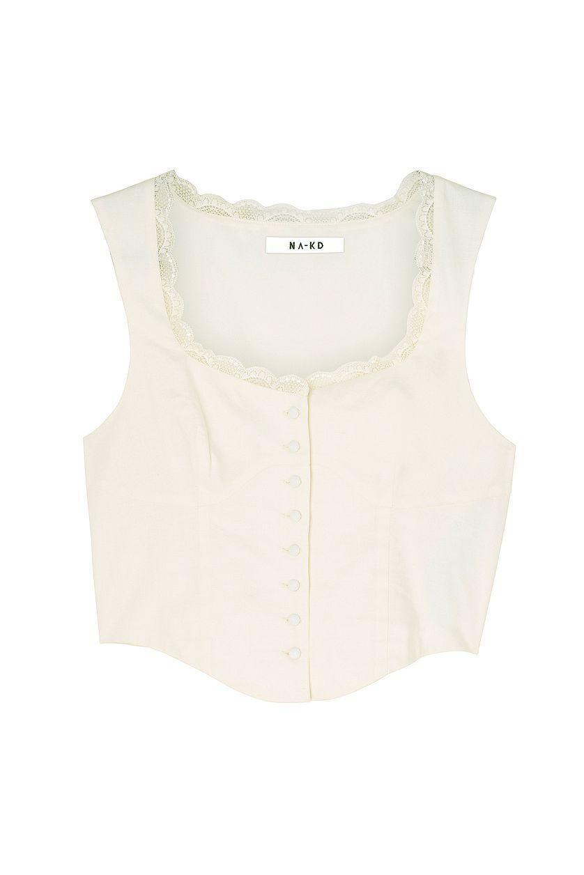 Front Button Lace Top Product Image