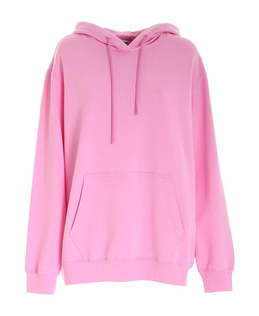 MSGM Oversized Cotton Hoodie In Pink Product Image