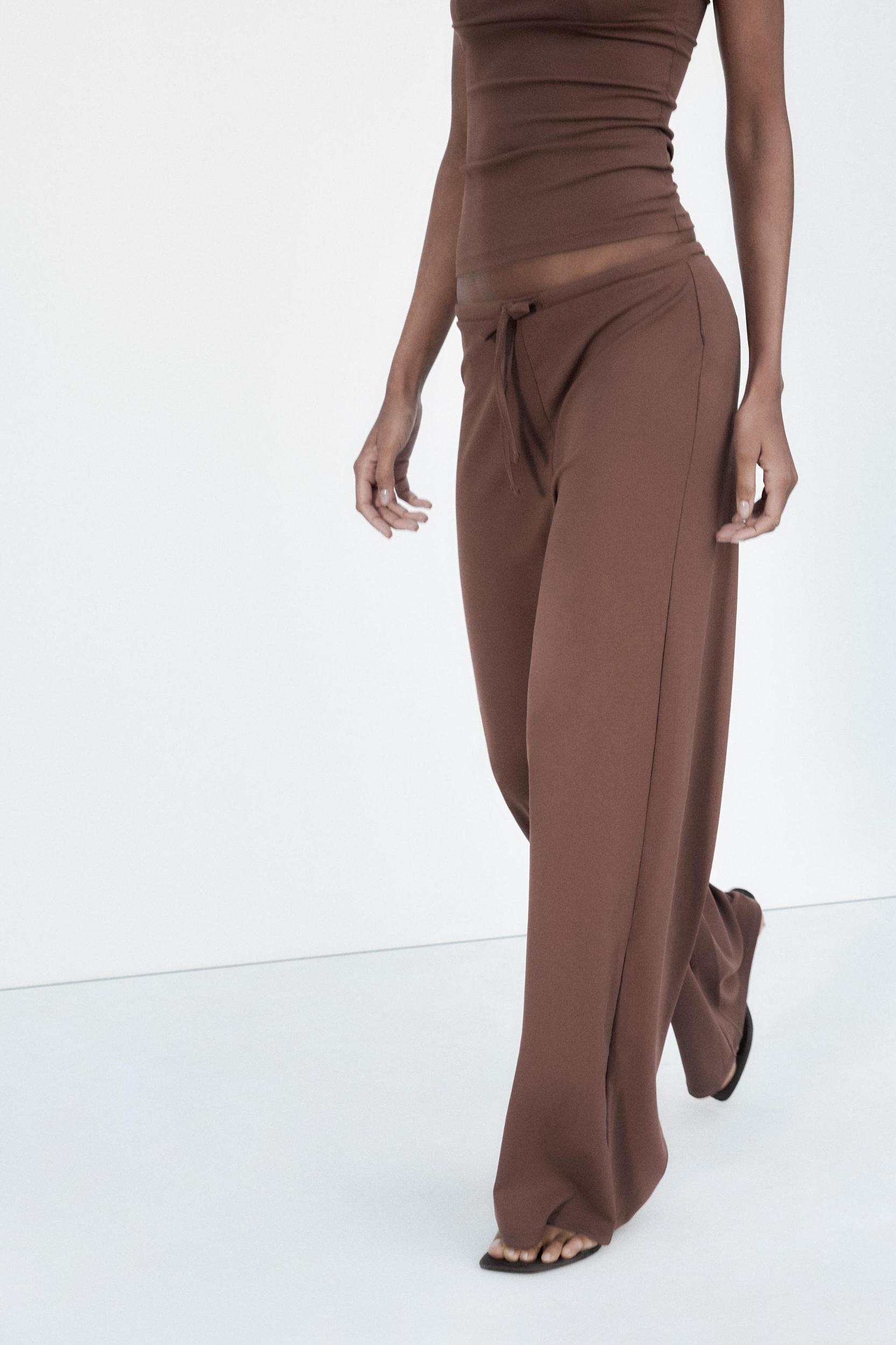 TEXTURED STRAIGHT LEG PANTS Product Image