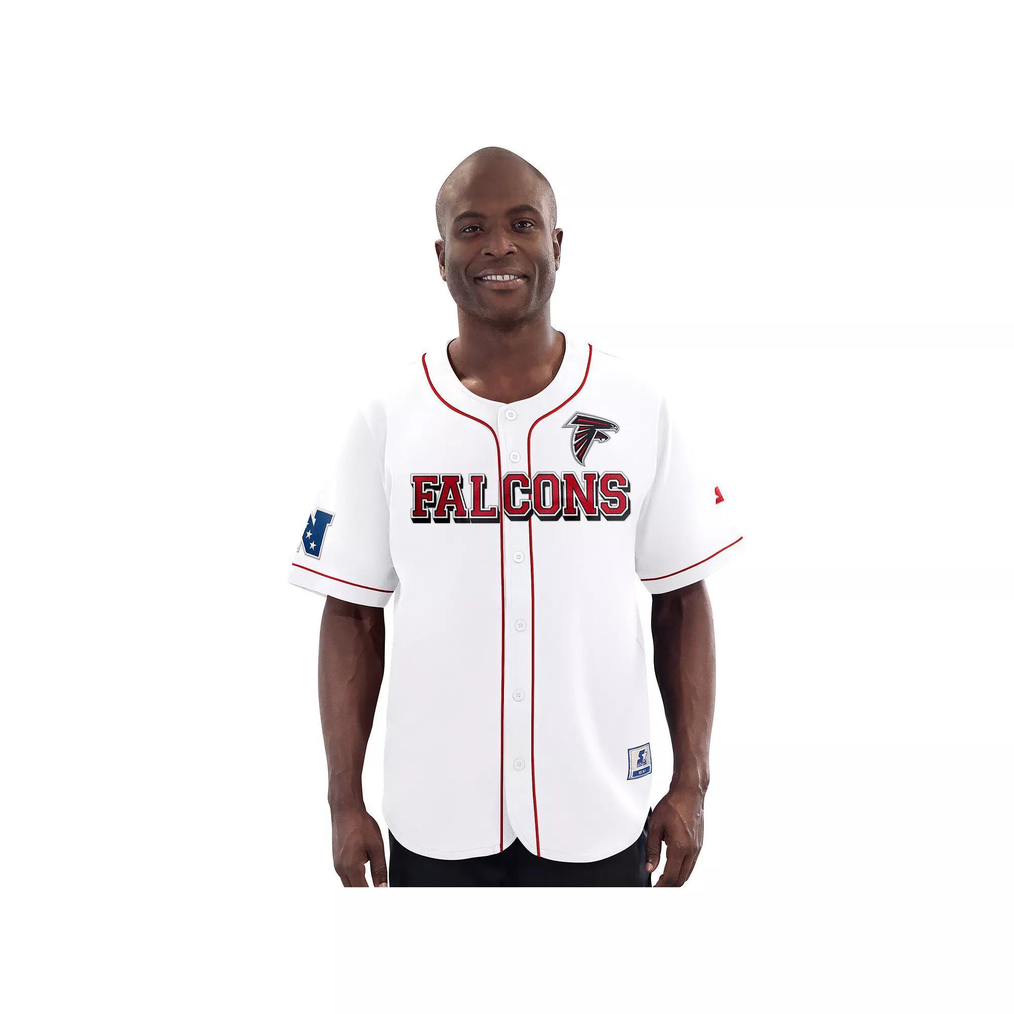 Men's Starter  White Atlanta Falcons Relay Full-Button Baseball Jersey, Size: Medium Product Image