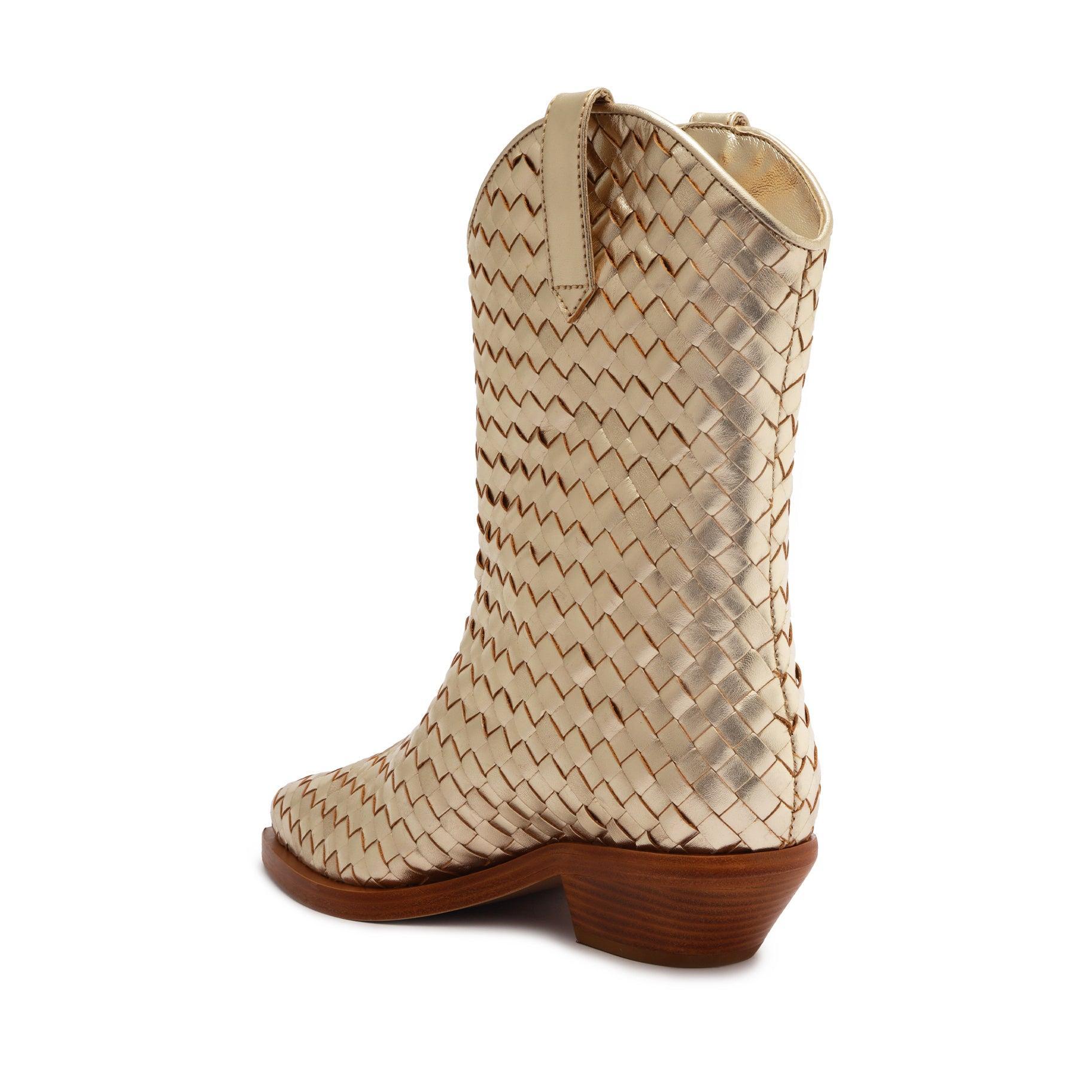 Cicera Woven Metallic Leather Bootie Female Product Image