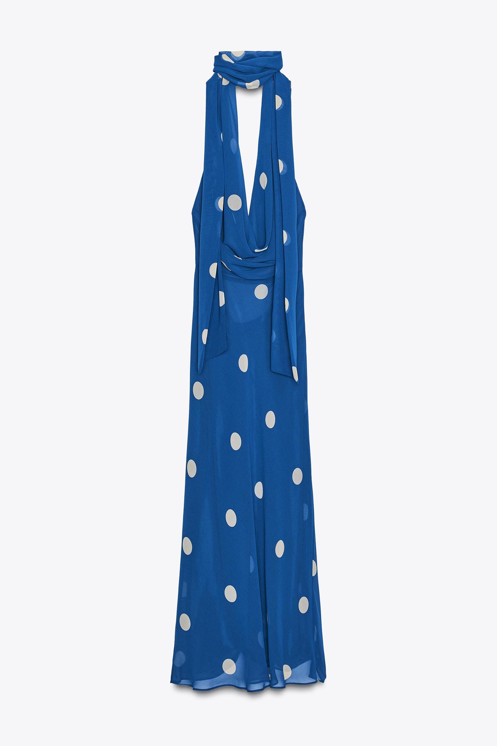 PRINTED POLKA DOT MIDI DRESS Product Image