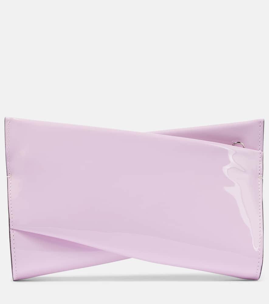 CHRISTIAN LOUBOUTIN Women's Small Loubitwist Patent Leather Clutch-on-chain In Pinkador Product Image