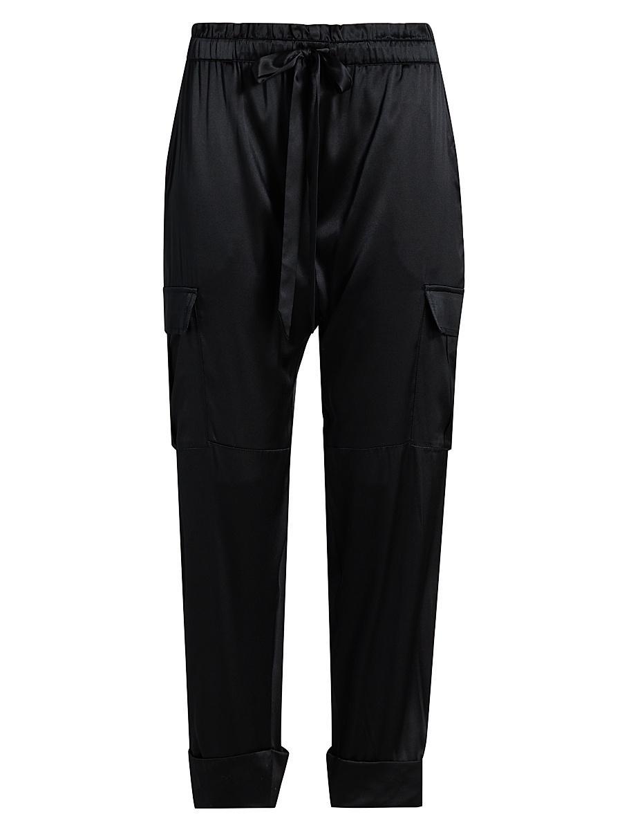 Womens Carmen Silk Charmeuse Cargo Pants Product Image
