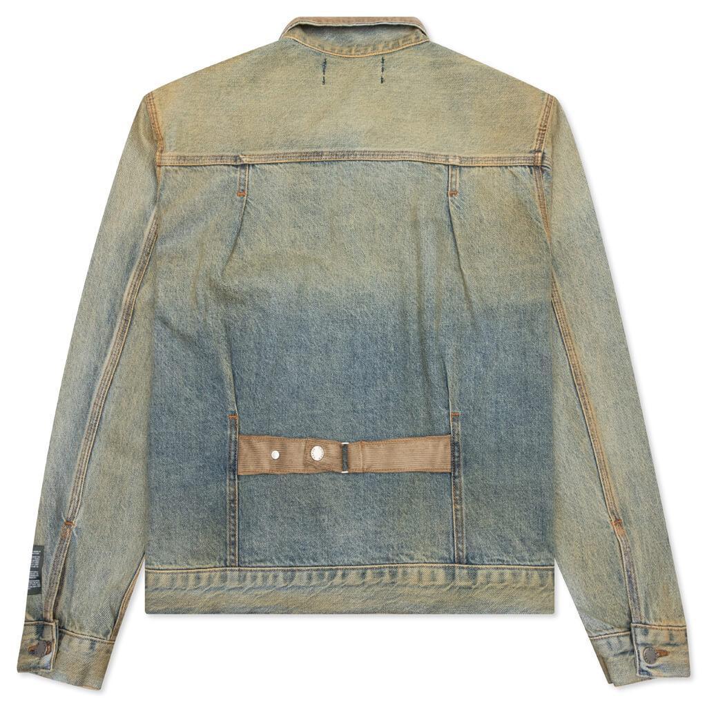 Washed Denim Jacket w/ Corduroy Collar - Denim Male Product Image