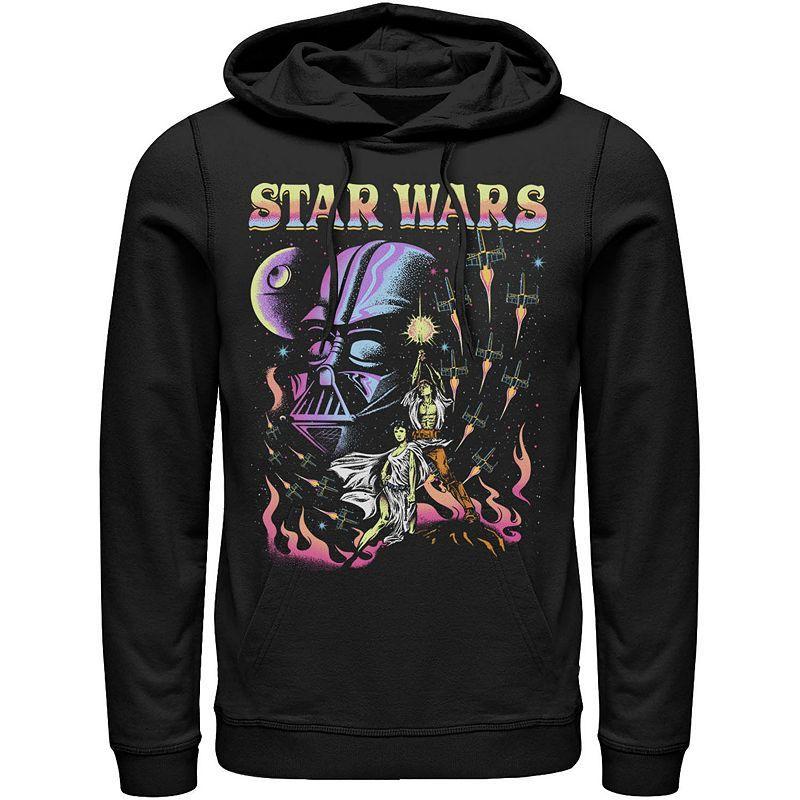 Men's Star Wars Retro Blacklight Colors Poster Hoodie,  Product Image