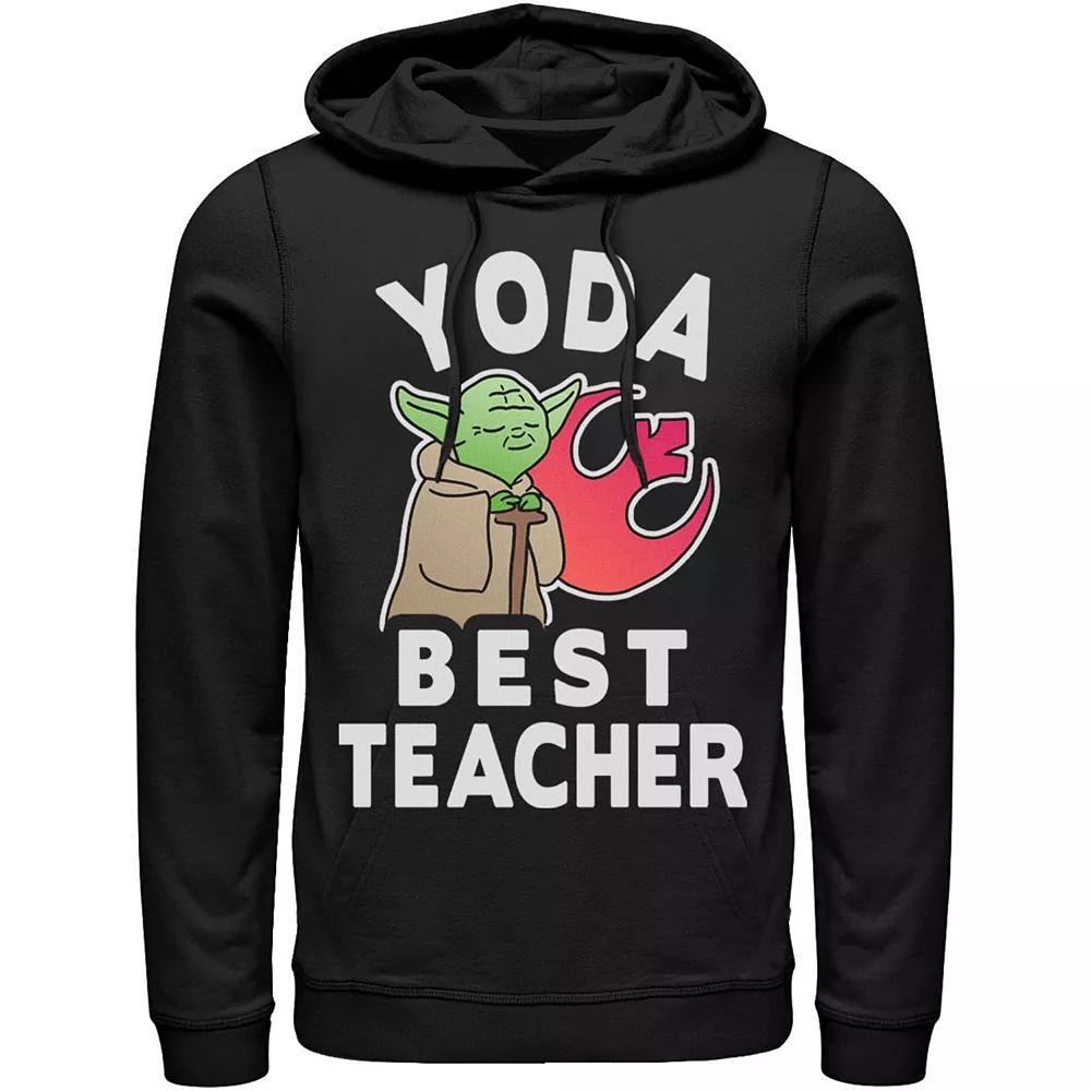 Men's Star Wars Yoda Best Teacher Rebel Logo Hoodie, Size: Medium, Black Product Image