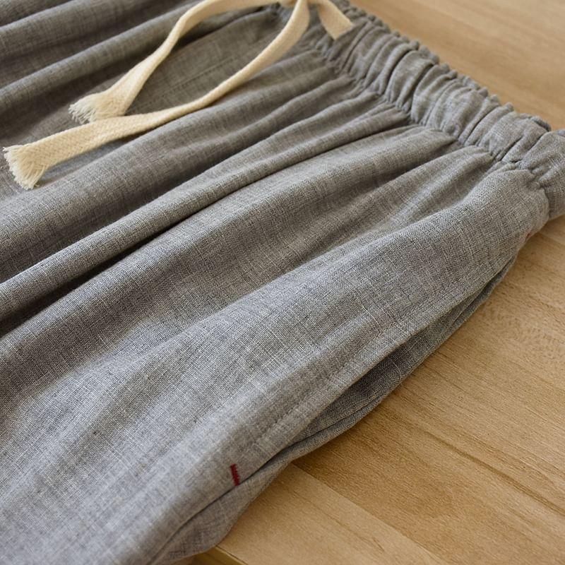 Couple Matching Drawstring Waist Plain Harem Pajama Pants (Various Designs) Product Image