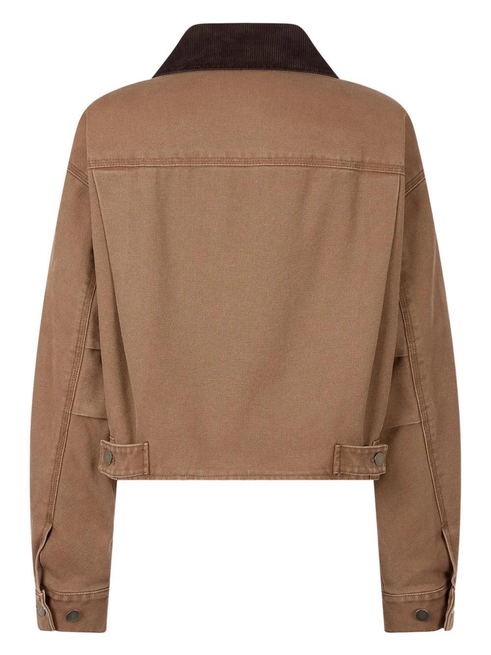 corduroy-collar cropped jacket Product Image