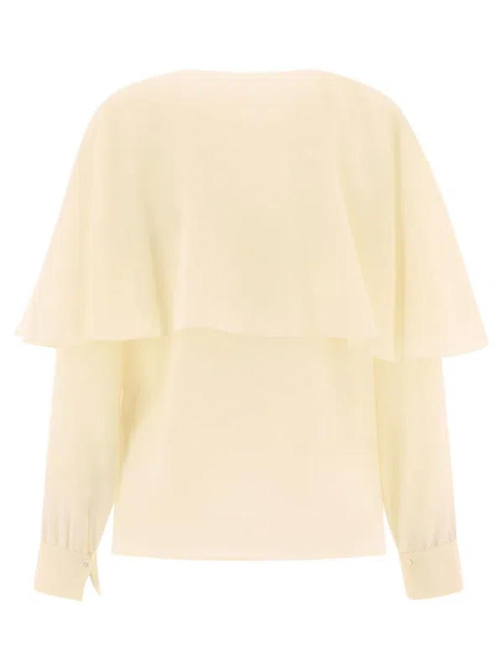 CHLOÉ Silk Georgette Blouse In White Product Image