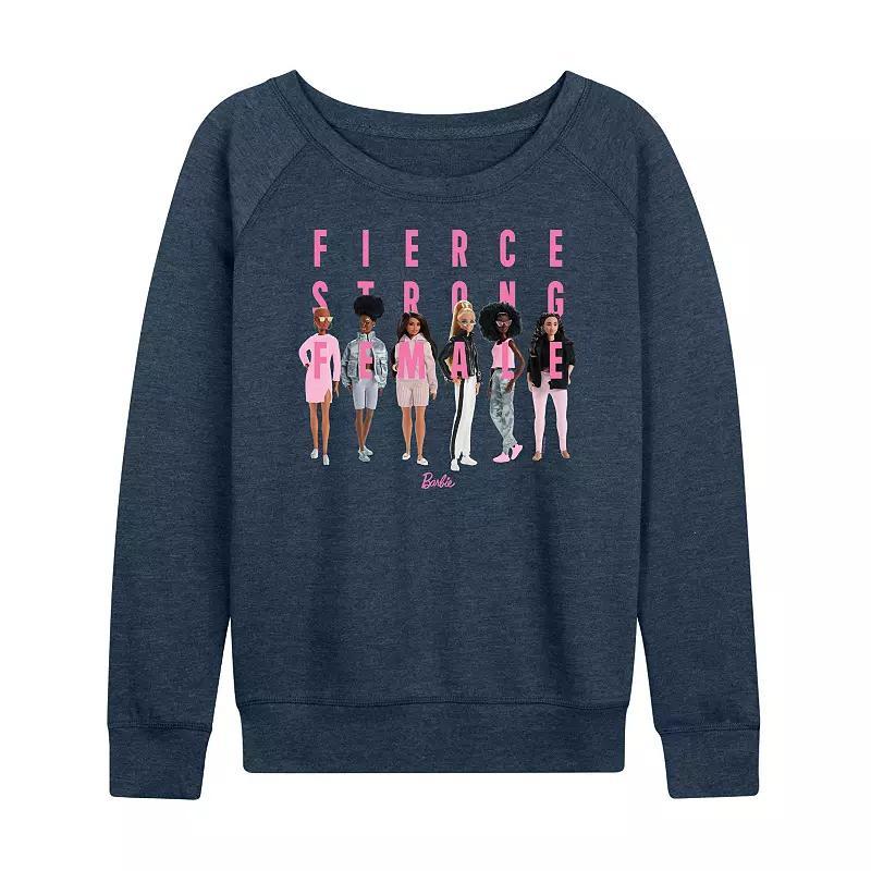 Women's Barbie® Fierce Strong Female French Terry Long Sleeve Tee, Girl's,  Product Image